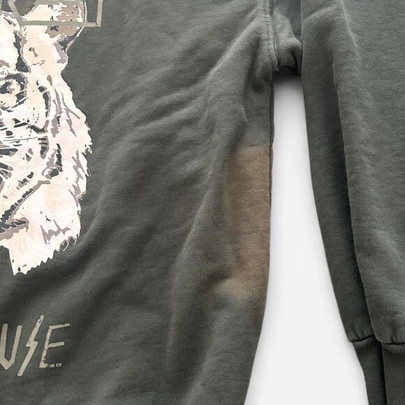 ANINE BING forest green White Tiger Graphic Pullover S | Organic Cotton Street L - Picture 7 of 8